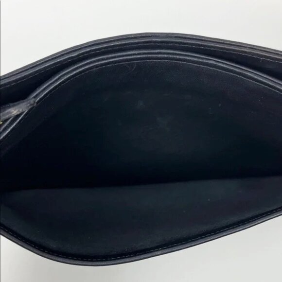 Coach Vintage Equestrian Slim Black Leather "Clutch" Crossbody Bag NO STRAP 9802 - Picture 14 of 16